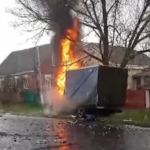 Російський дрон спалив авто з водієм на Харківщині