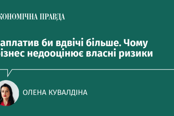 Заплатив би вдвічі більше. Чому бізнес недооцінює власні ризики